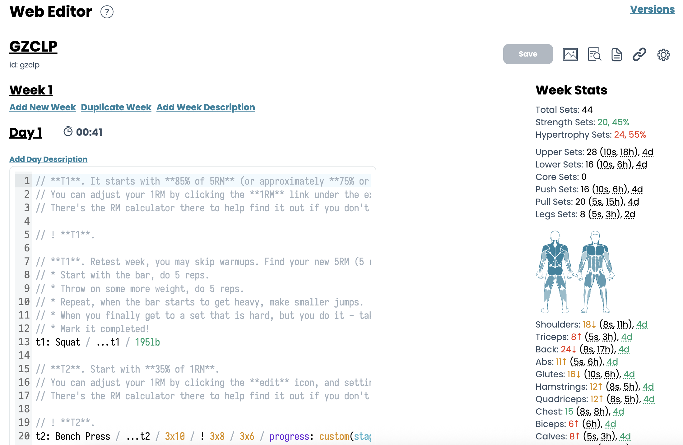 Web Editor screenshot
