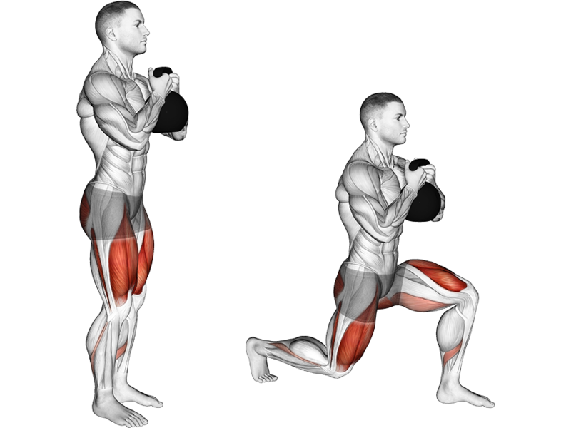 Kettlebell Reverse Lunge How To Muscles Worked Form Guide Liftosaur