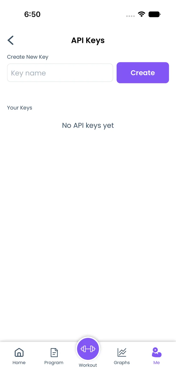 API: keys empty