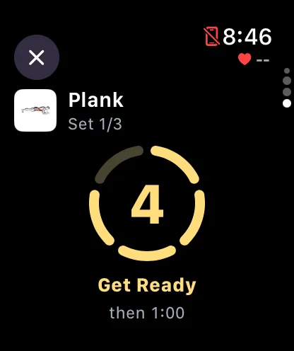 Get Ready countdown on the Apple Watch