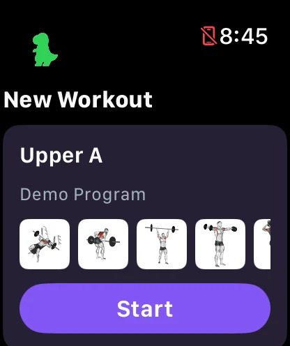 New Workout card on the Apple Watch