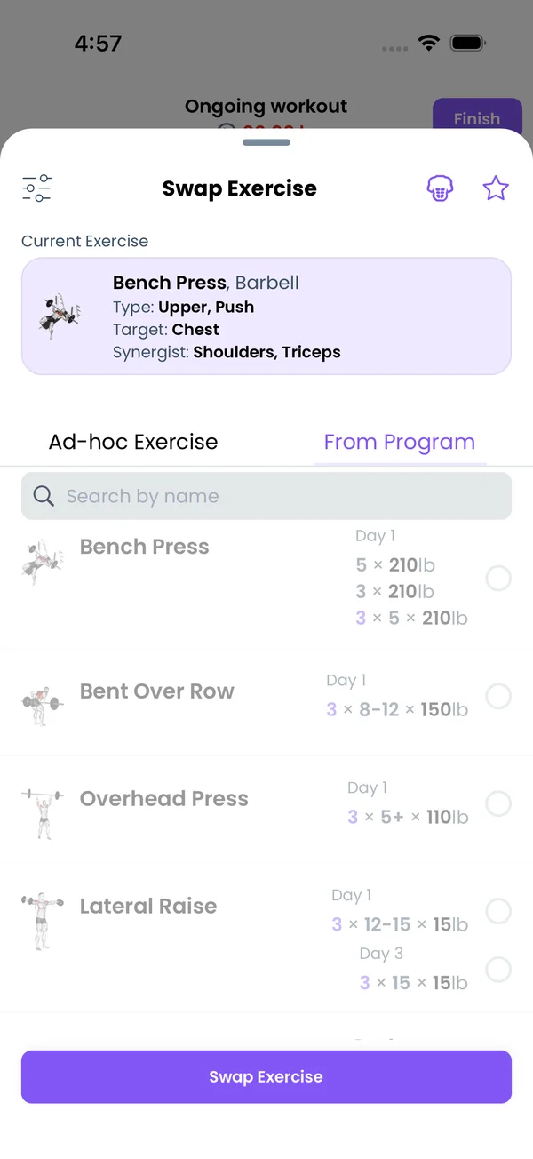 The From Program tab of the picker