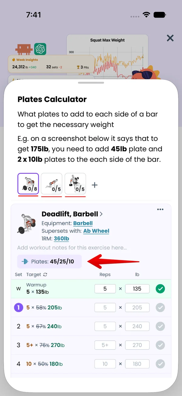 The Plates Calculator info sheet