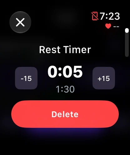 Rest timer on the Apple Watch