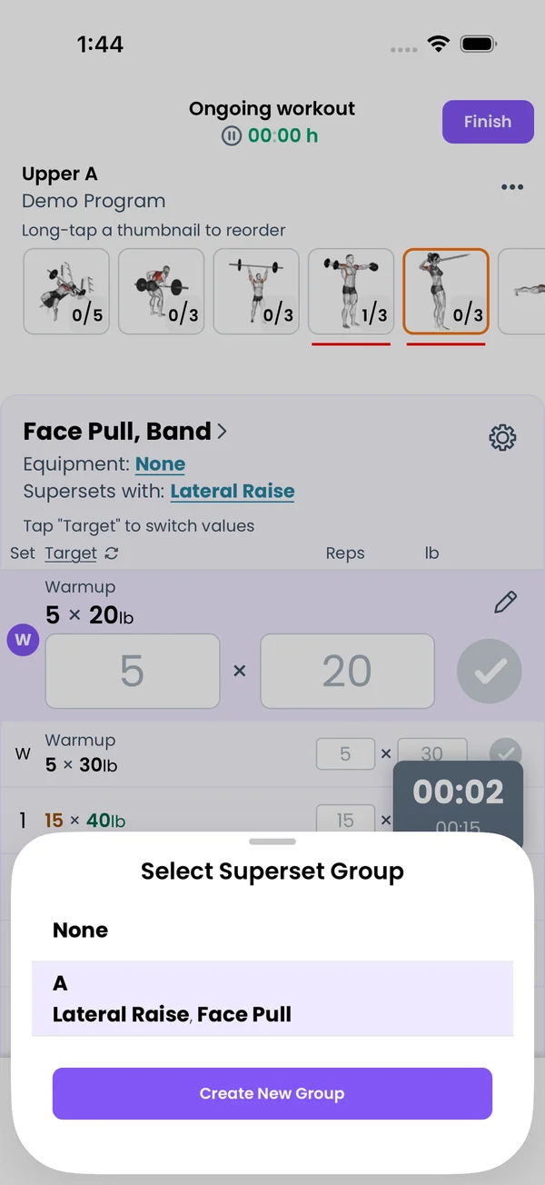 Select Superset Group sheet